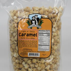 A packet of Light n Tasty Caramel Popcorn